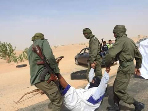 الدرك خلال اعتقال محتجدين في ولاية إنشيري شمال نواكشوط